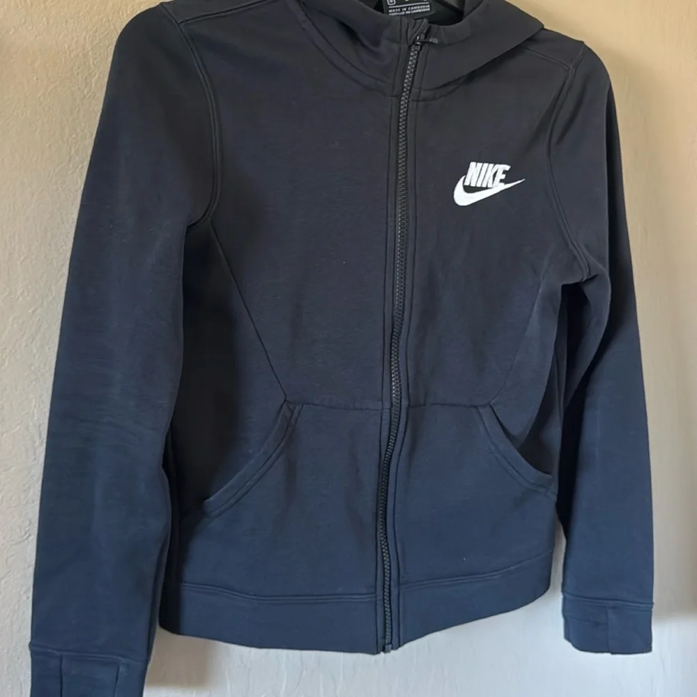 Nike Full Zip with Hoodie black fitted Sweatshirt size Medium